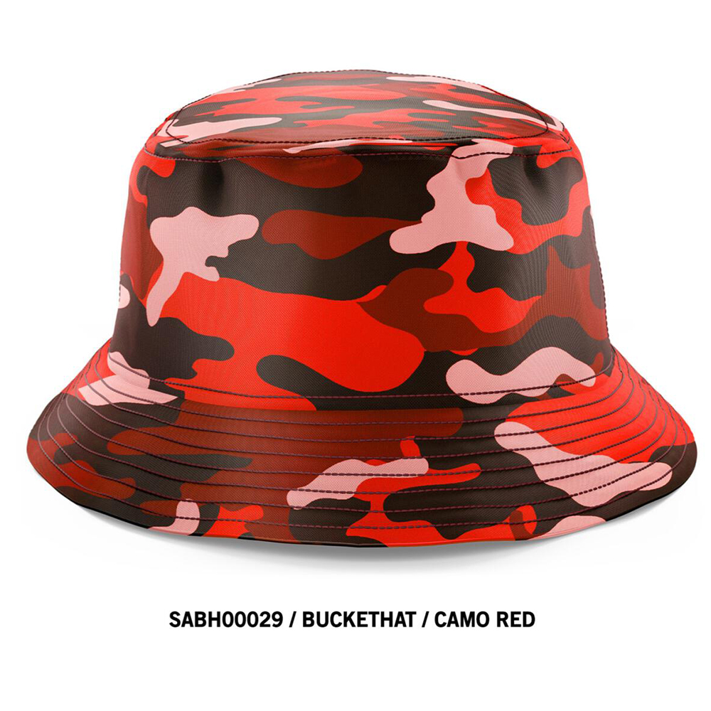 Red camo cheap bucket hat