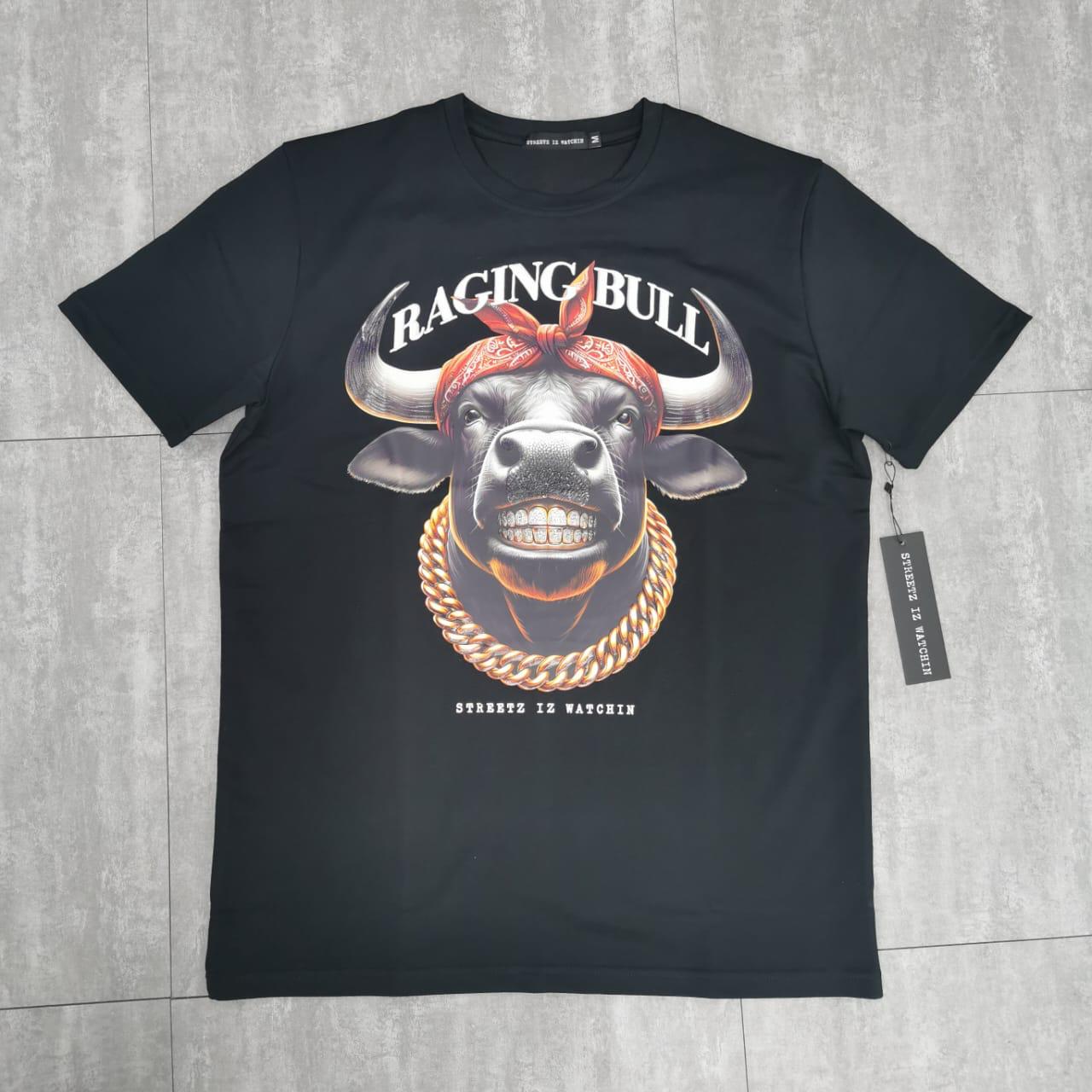 Blk siw raginf bull S/S tee