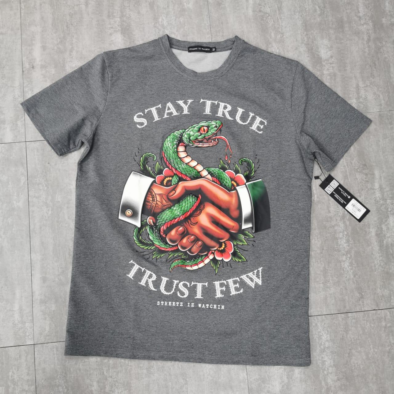 Stay true trust few charcoal - regular tee