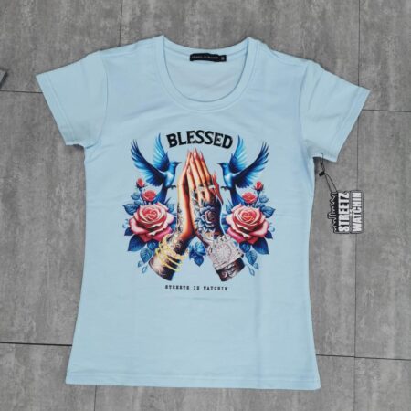 t w blessed tee blue