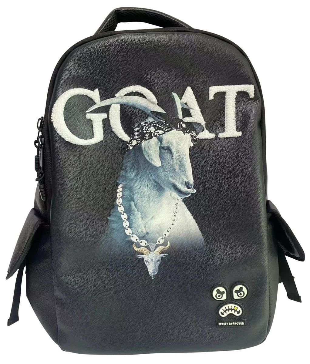 Goat pu backpack black