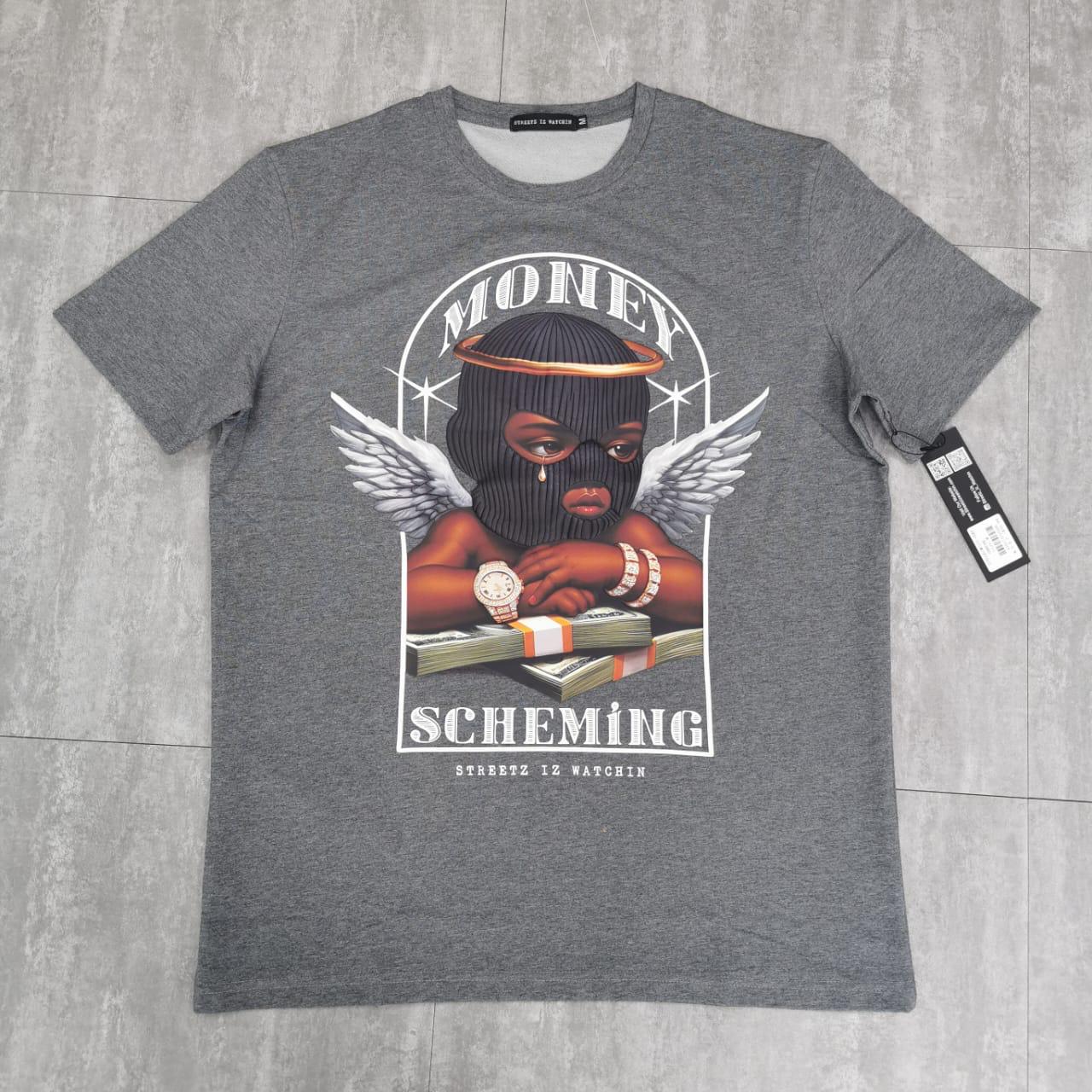 Money scheming charcoal - regular tee