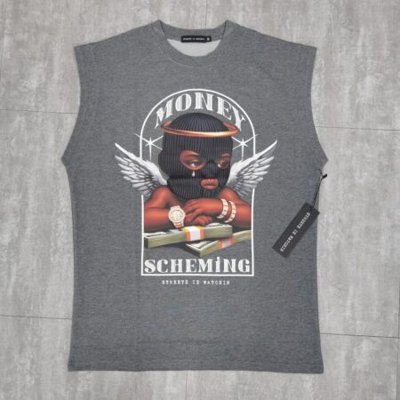 Money scheming charcoal - sleeveless tee