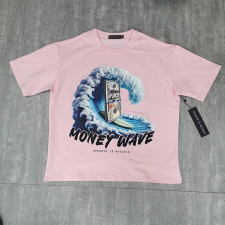 Money wave pink SWCR9005 - crop tee