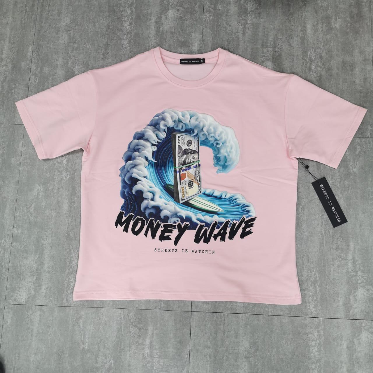 Money wave pink SWCR9005 - crop tee
