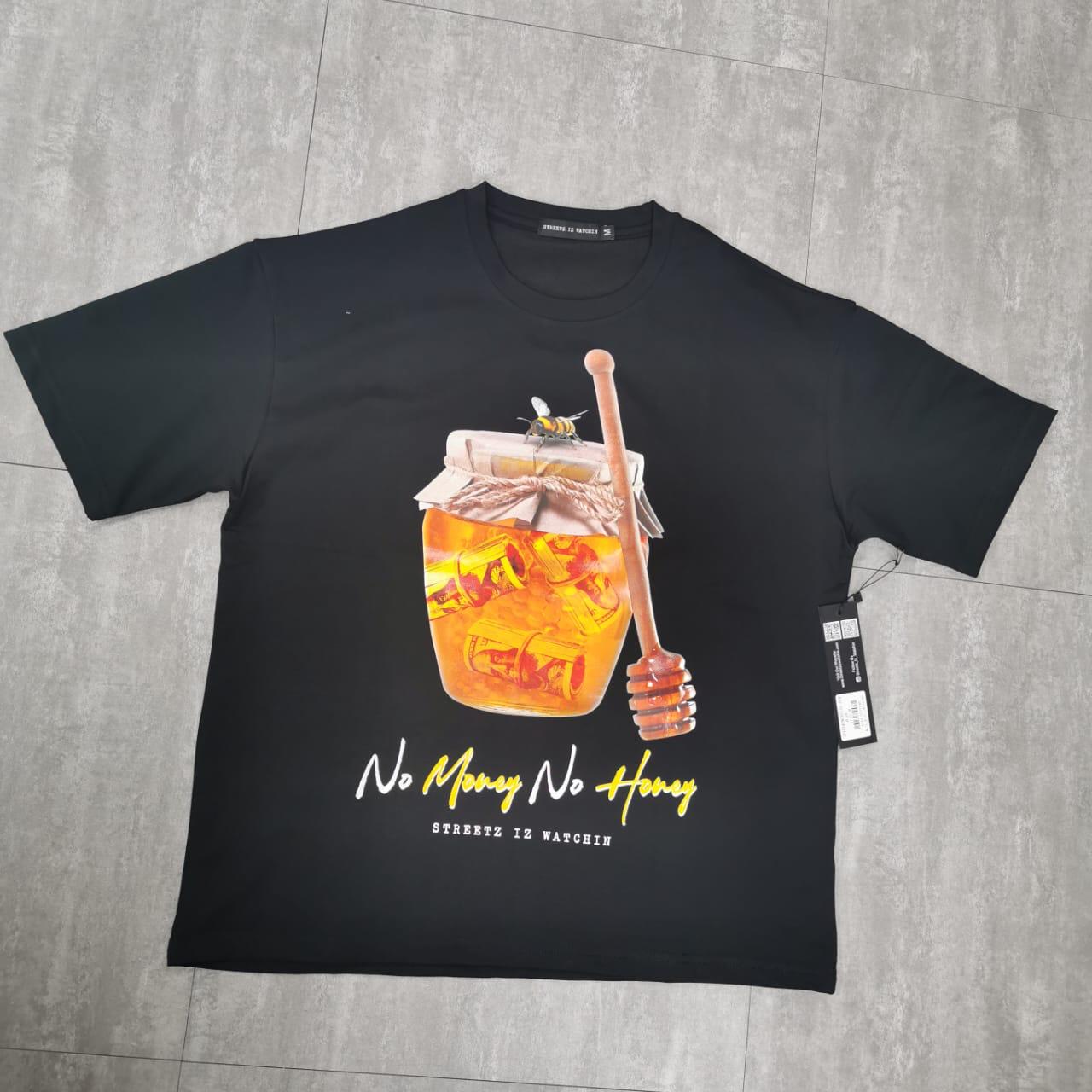 No money no honey black SWCR5116 - crop tee