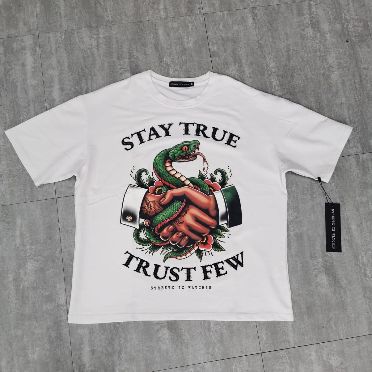 Stay true - trust few white SWCR5173 - crop tee