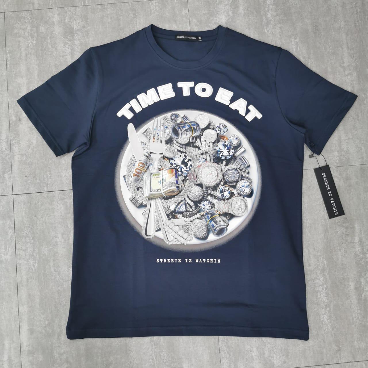 Time to eat 2 navy - regular tee