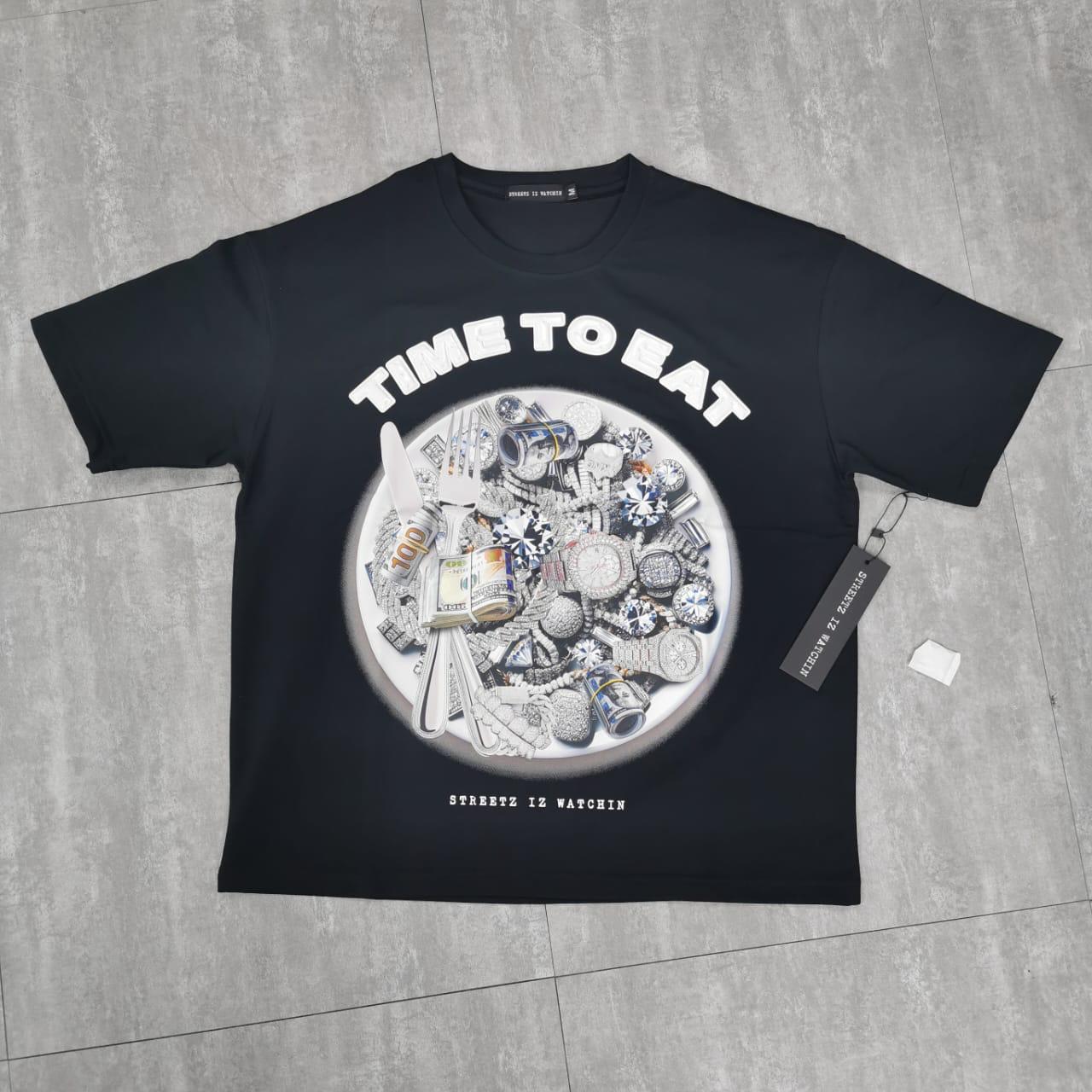 Time to eat black SWCR5139 - crop tee