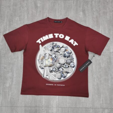Time to eat burgundy SWCR5139 - crop tee