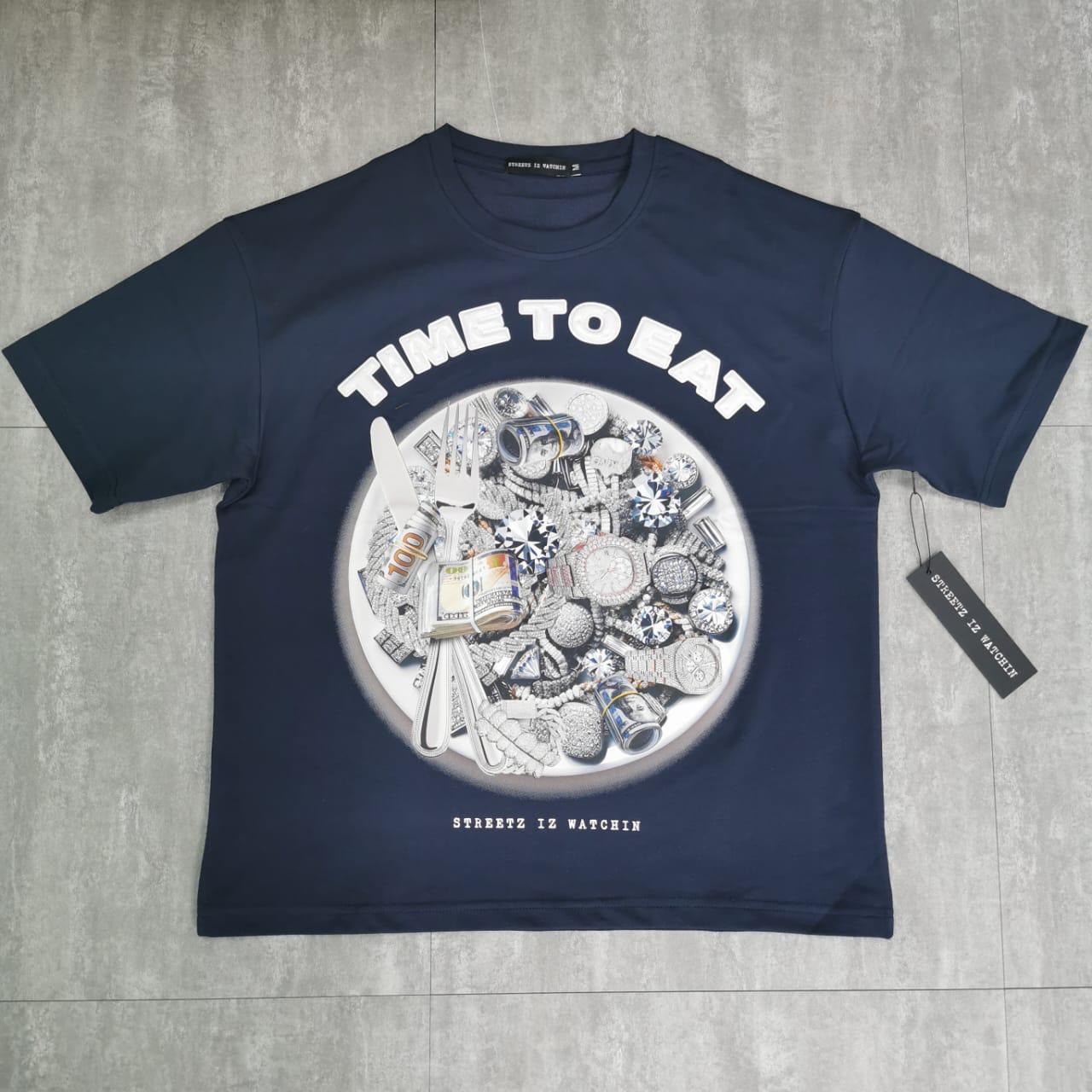 Time to eat navy SWCR5139 - crop tee