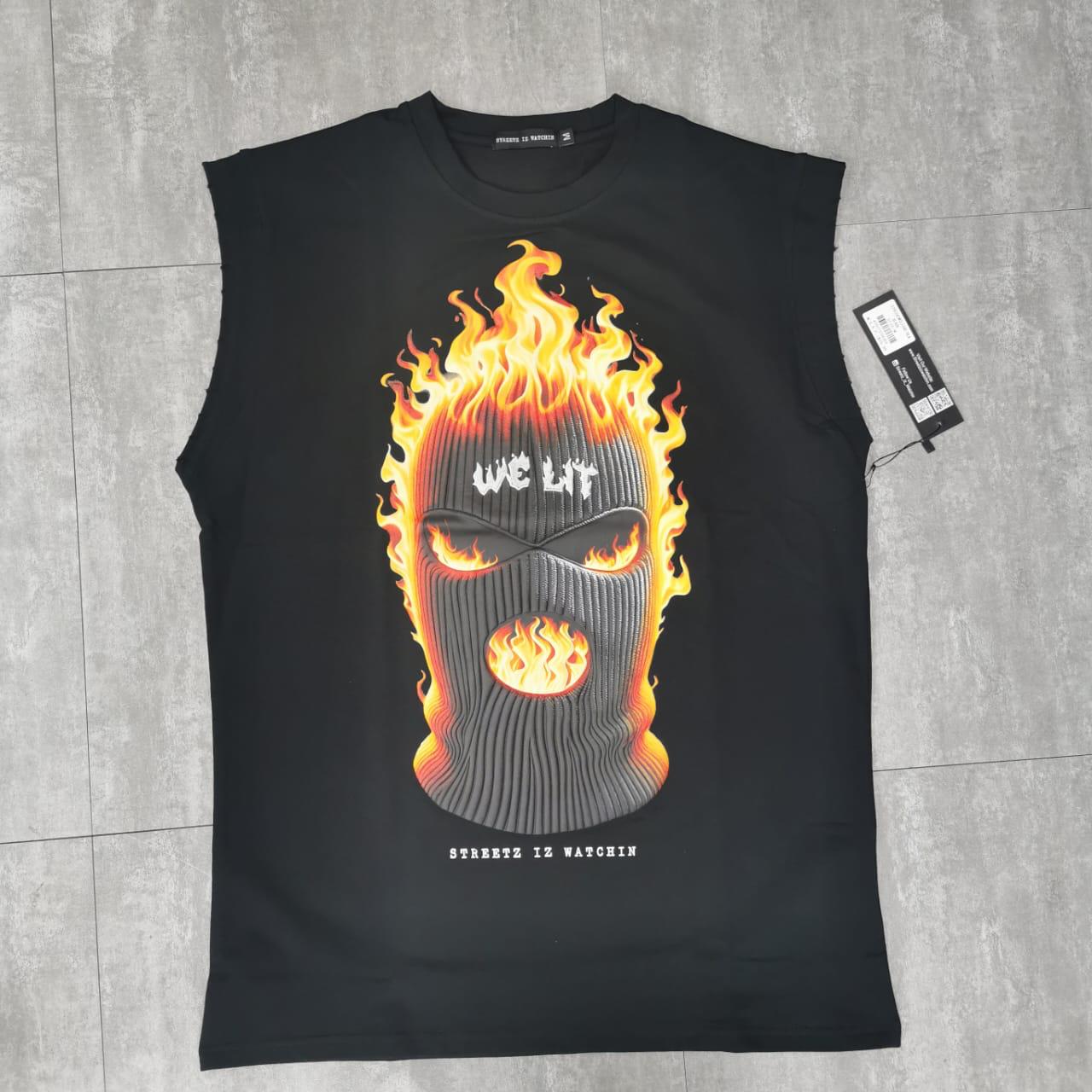 We lit black - sleeveless tee