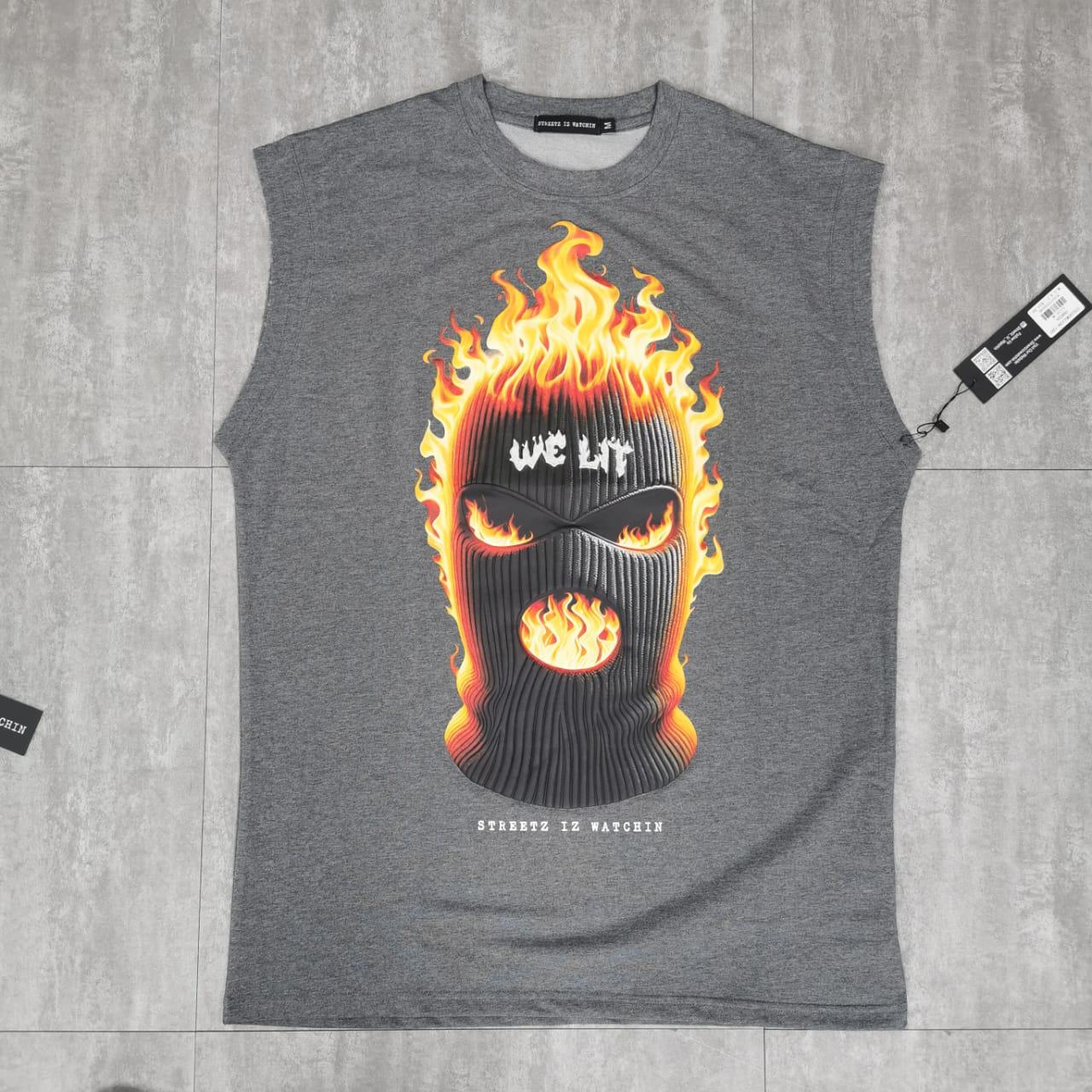 We lit charcoal - sleeveless tee