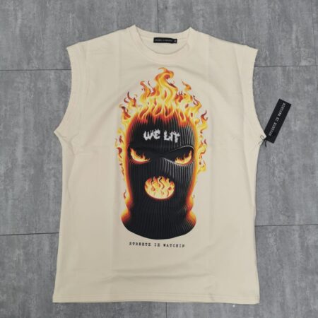 We lit cream - sleeveless tee