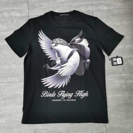 Birds flying high black - regular tee