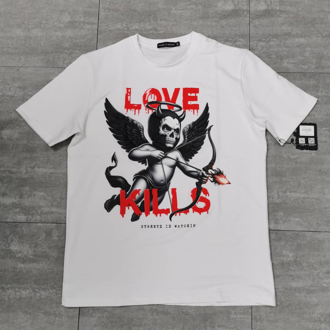 Love kills 2 white - regular tee
