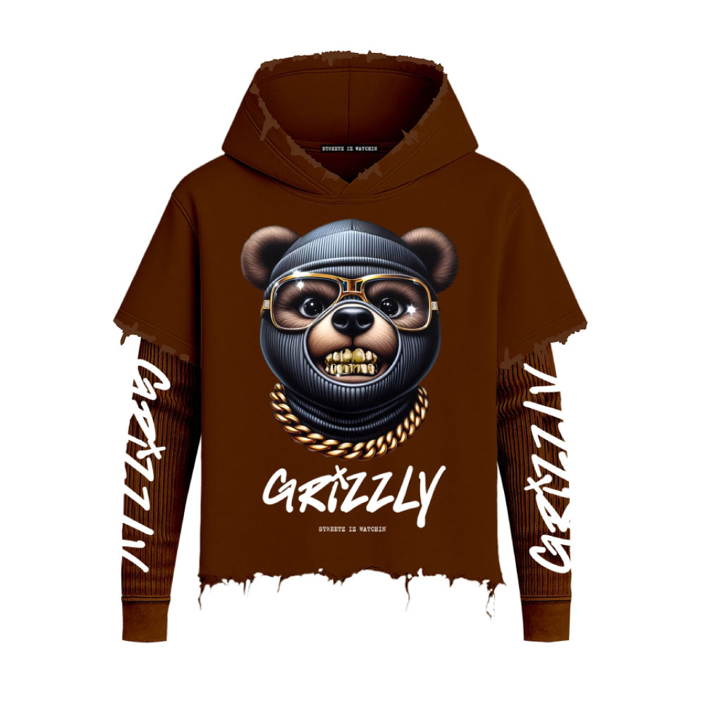 2fer Hoodie Grizzly 2 Brown