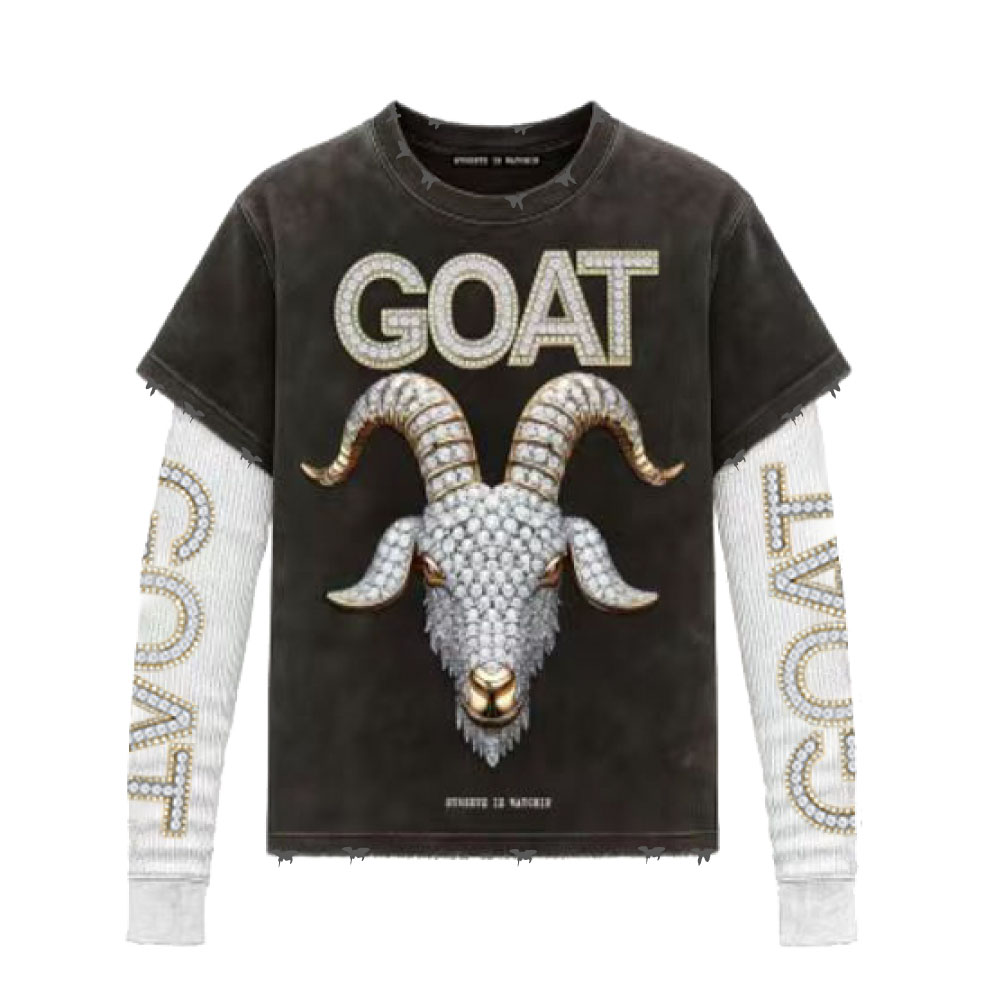 Goat Pendant ls 2fer Black/White