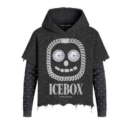 Washed 2fer Hoodie Icebox Char Black