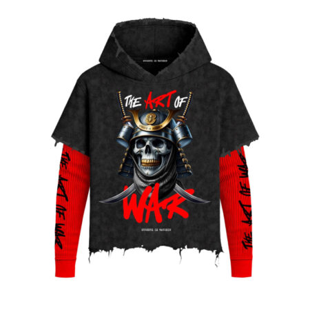 Washed 2fer Hoodie The Art Of War Char Black/Red